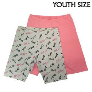 🏁3/$10🏁 Girls Bike/Cartwheel Shorts Set OLD NAVY (Coral & Grey) - GUC